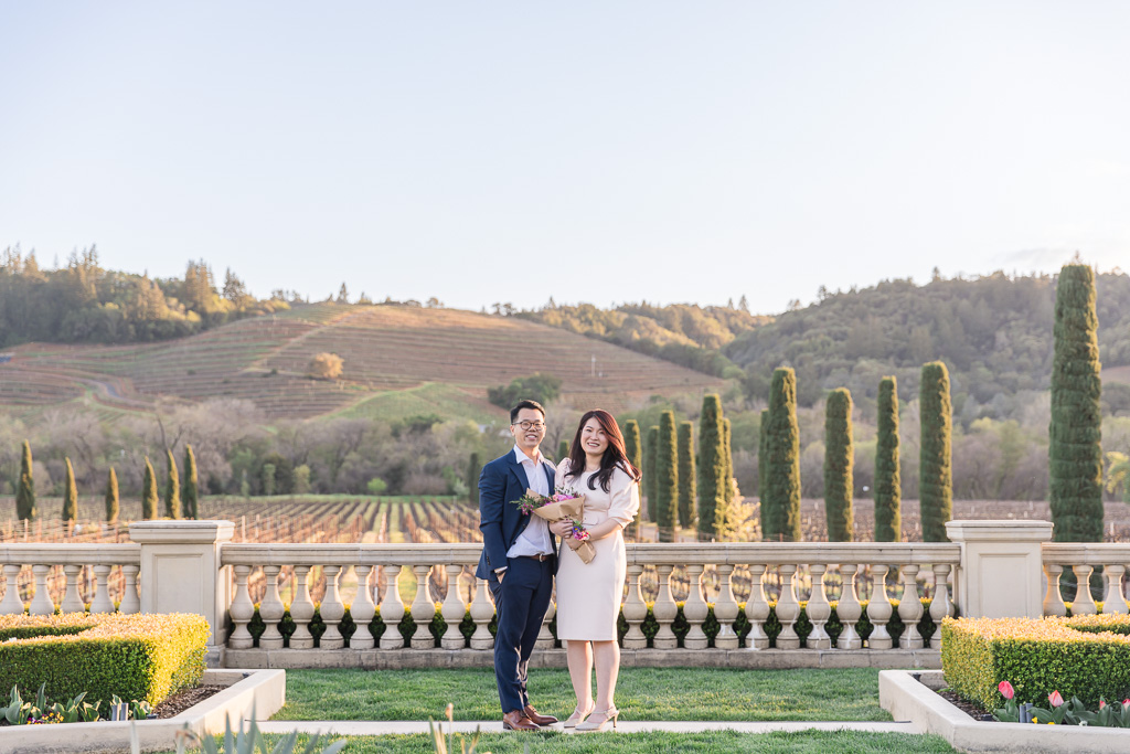 surprise proposal photo shoot at Ferrari-Carano Vineyards and Winery