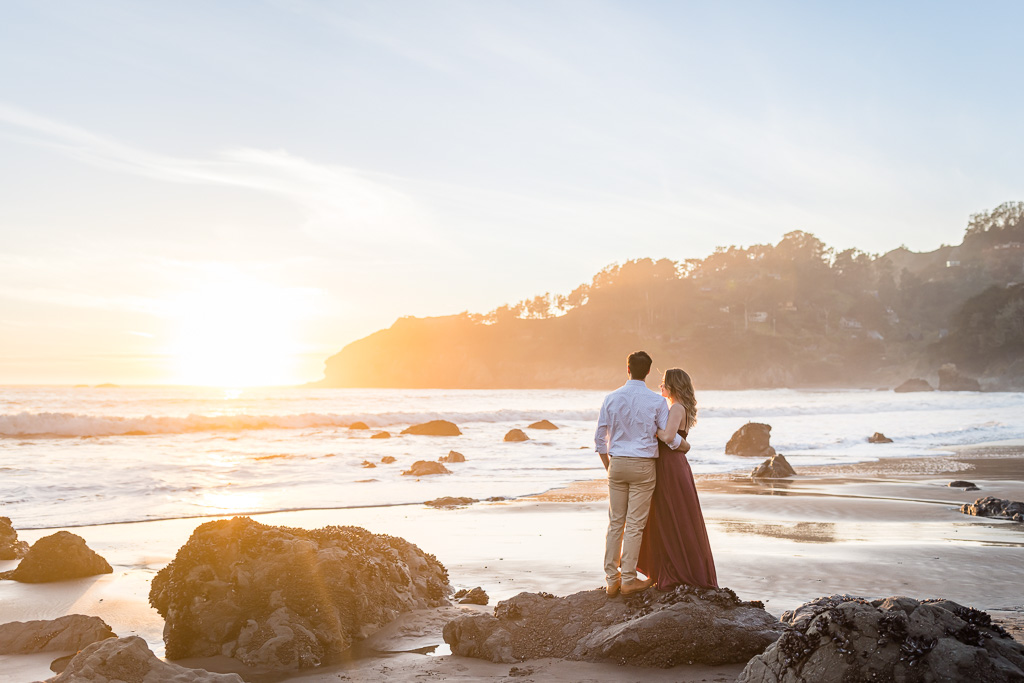 Muir Beach engagement save the date photo