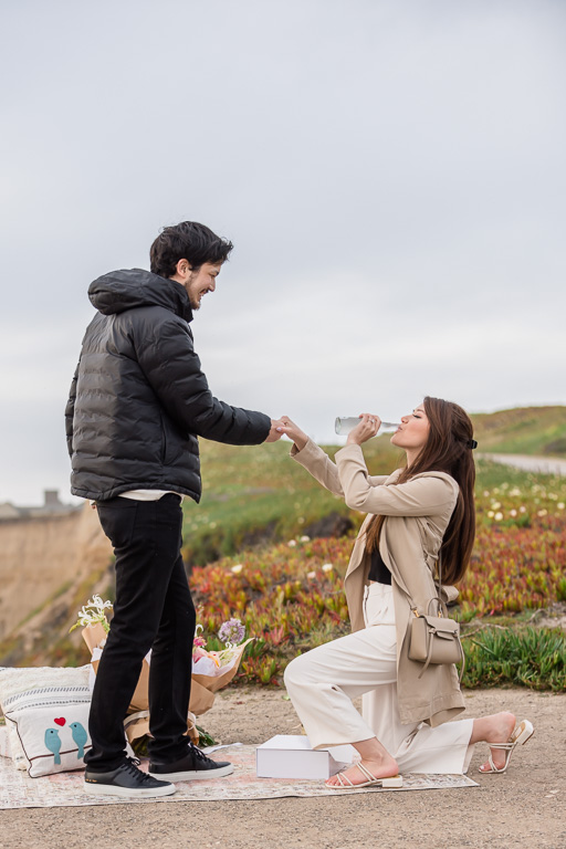 getting “iced” after saying yes to surprise proposal