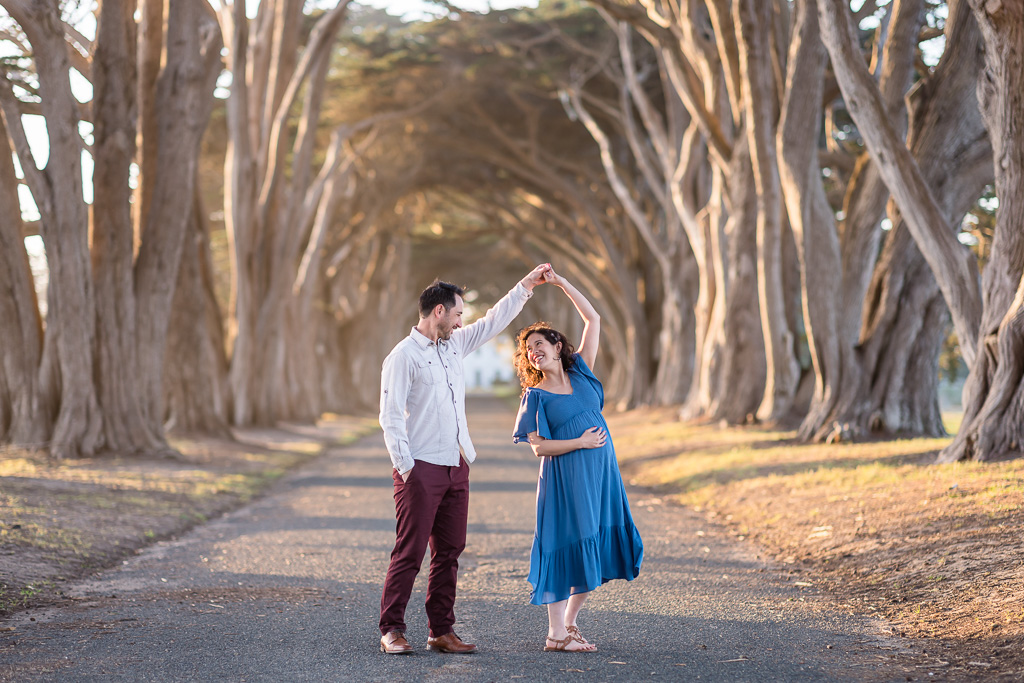Point Reyes cypress tree tunnel maternity photo