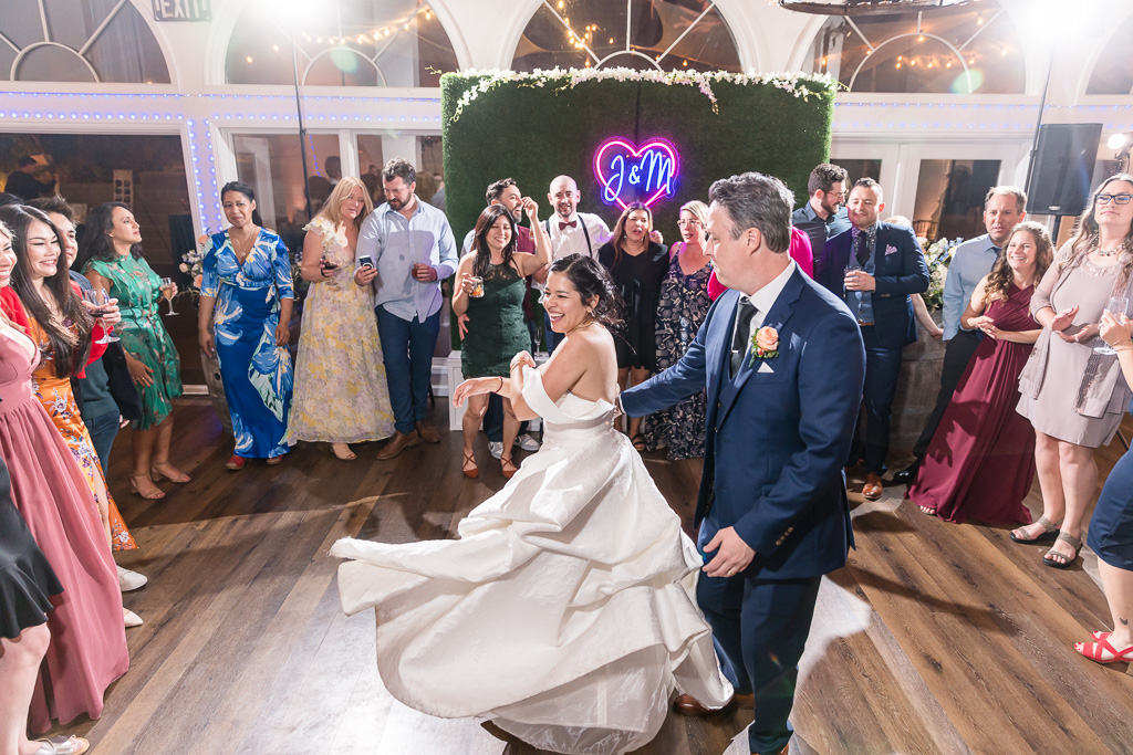 bride and groom's happy last dance