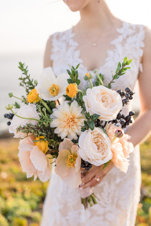 pastel color silk bridal bouquet