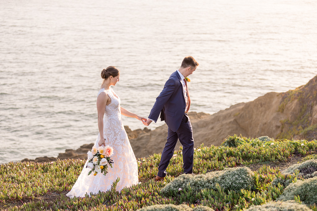 romantic San Francisco coastline elopement on cliffs