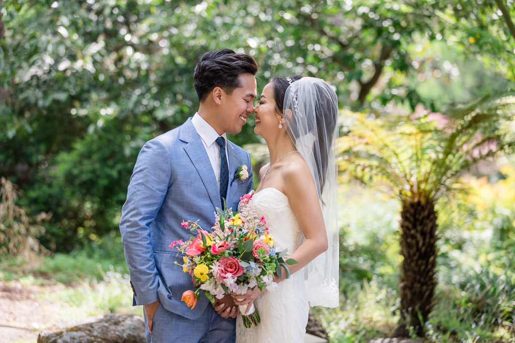 bride and groom at Marin Art & Garden Center