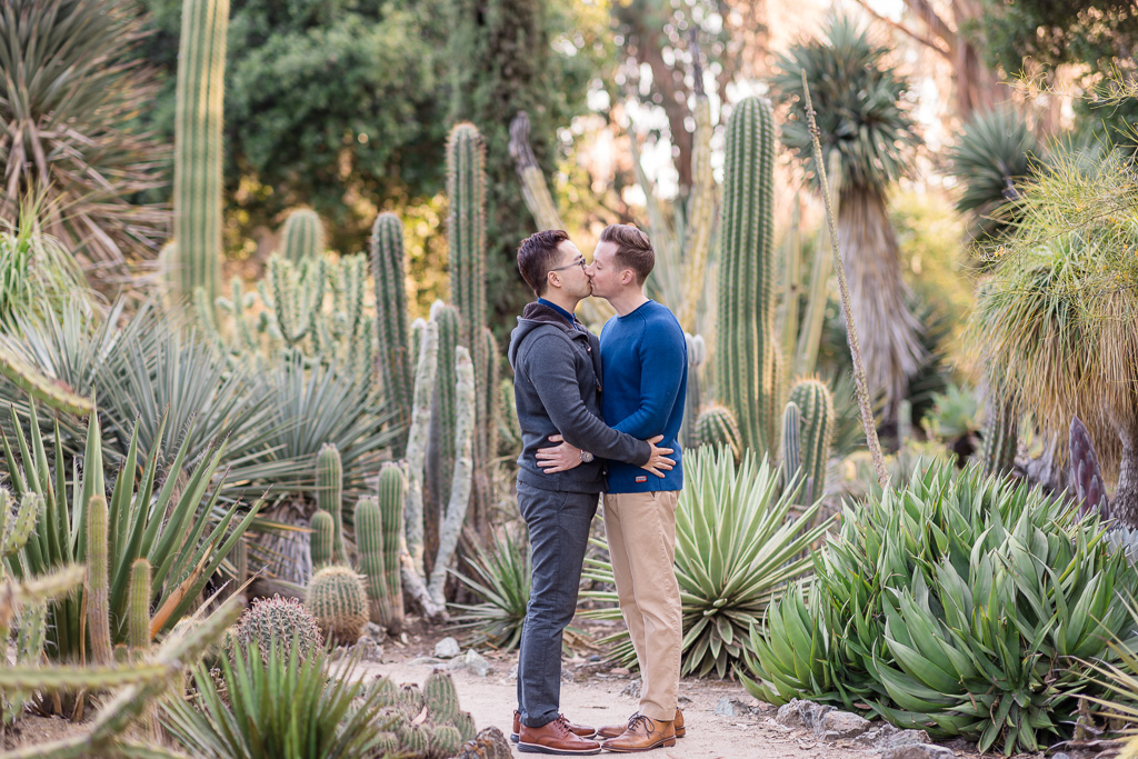 Palo Alto Cactus Garden engagement shoot