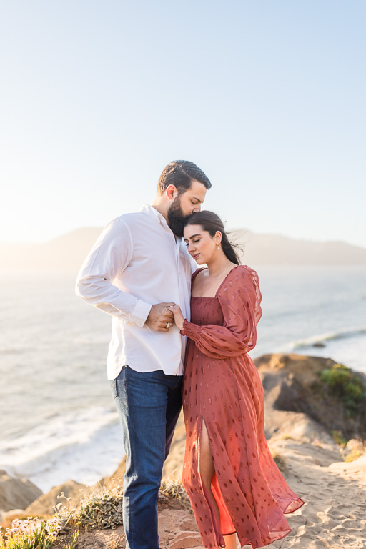 quiet romantic intimate engagement shoot at the beach