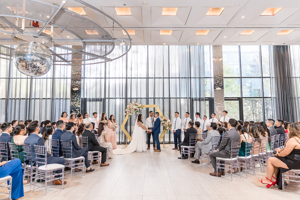 wedding ceremony at The GlassHouse SJ
