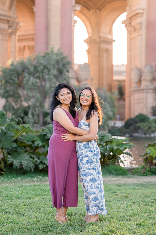 same-sex couple at Palace of Fine Arts