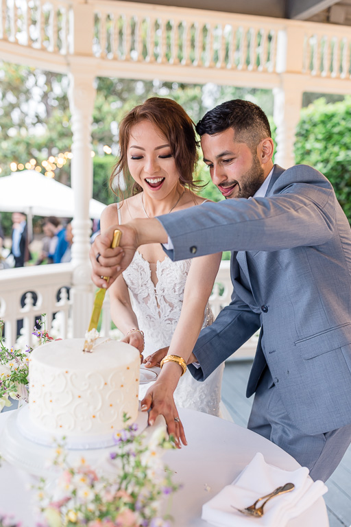 Garden Valley Ranch wedding cake cutting