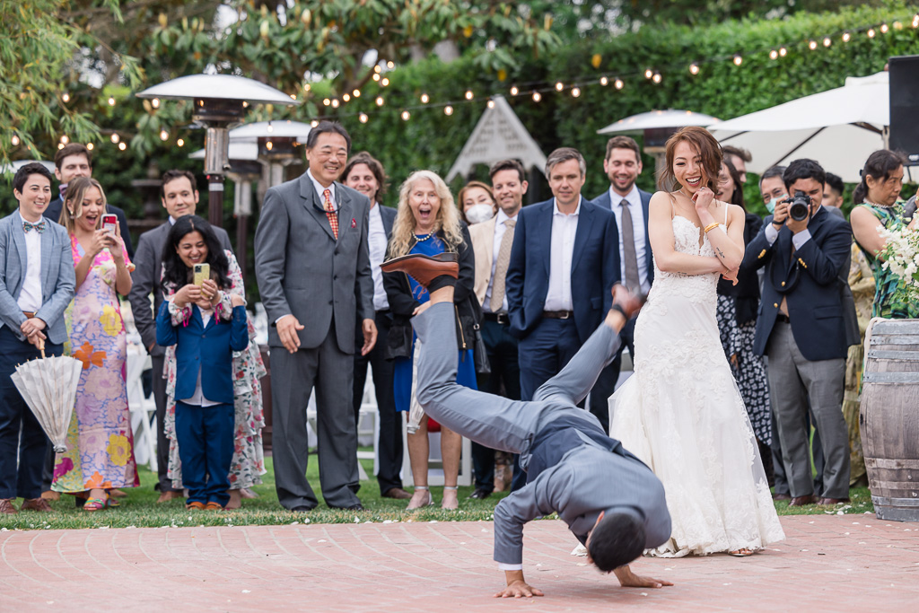 groom break-dancing