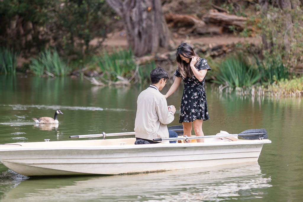 Stow Lake row boat surprise proposal