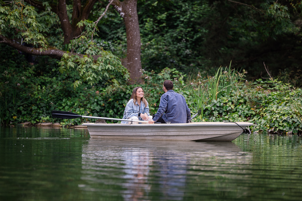 couple in rowboat at Stow Lake
