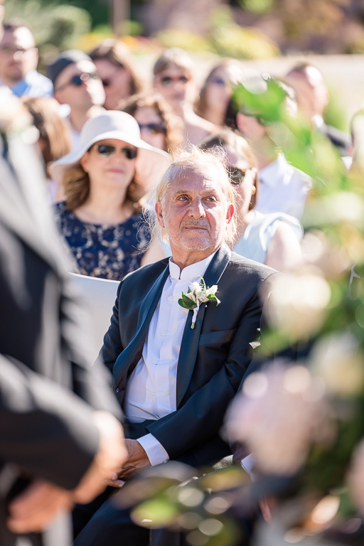 father of the groom during wedding ceremony