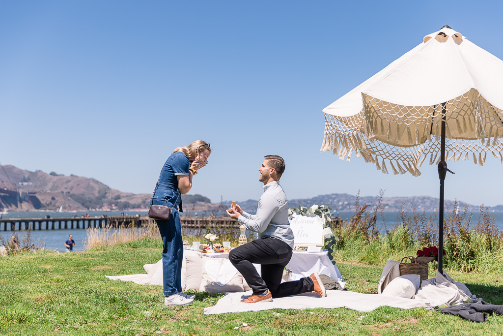San Francisco Bay picnic surprise proposal