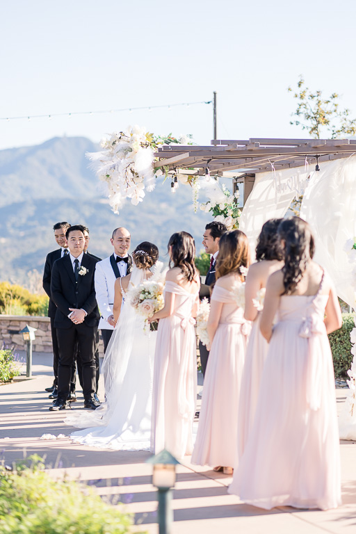 side view of wedding ceremony at Boulder Ridge San Jose