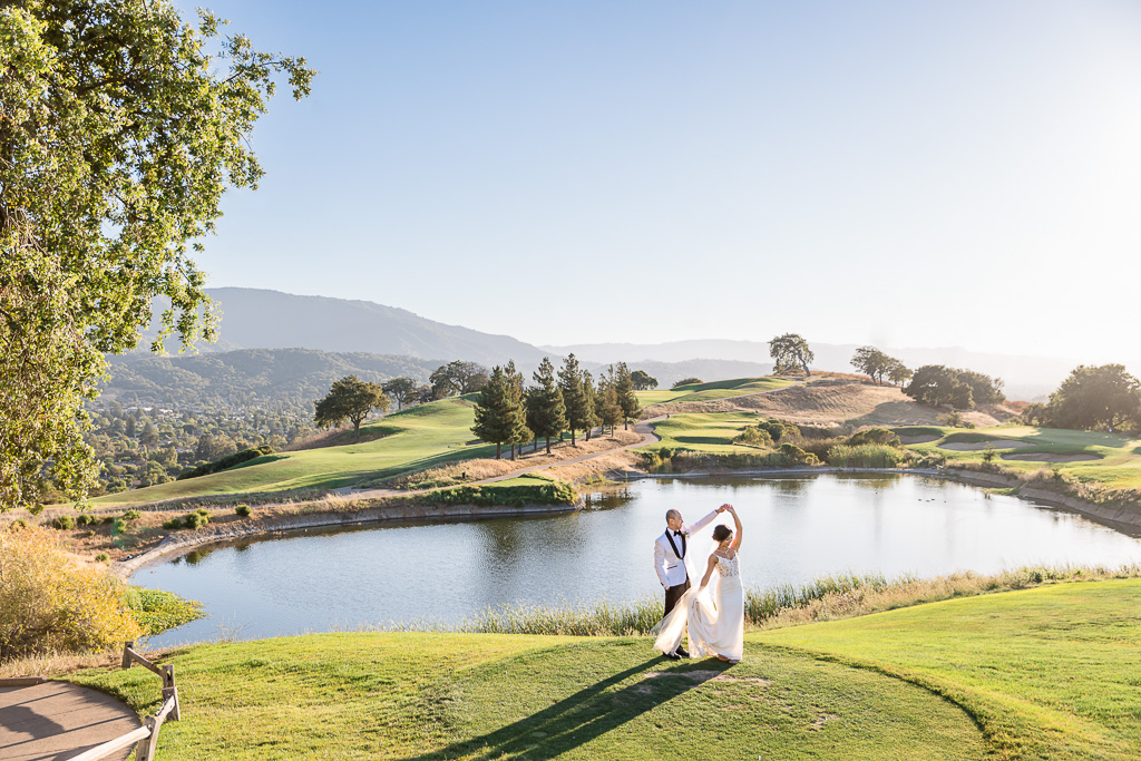 epic golf course wedding photo
