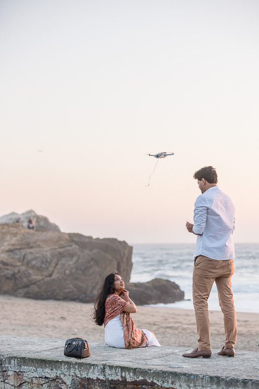 engagement proposal at Lands End beach