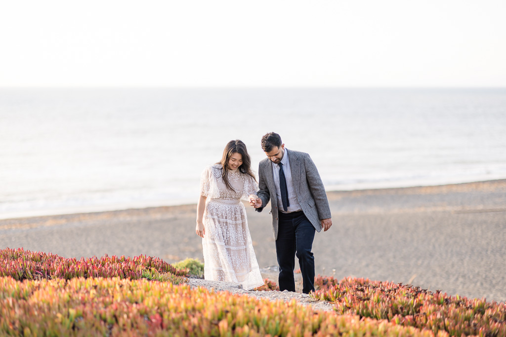 Pacifica oceanside engagement photos