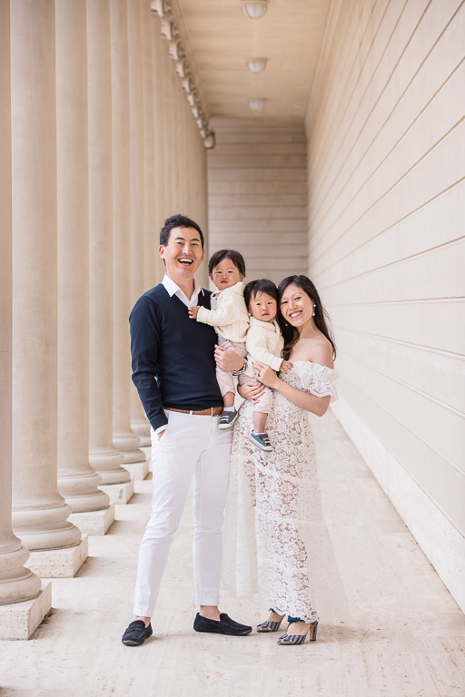 adorable photo of beautiful family at Legion of Honor
