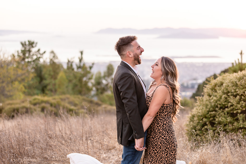 laughing engagement photo