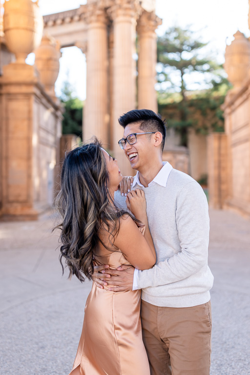 giggly engagement photos