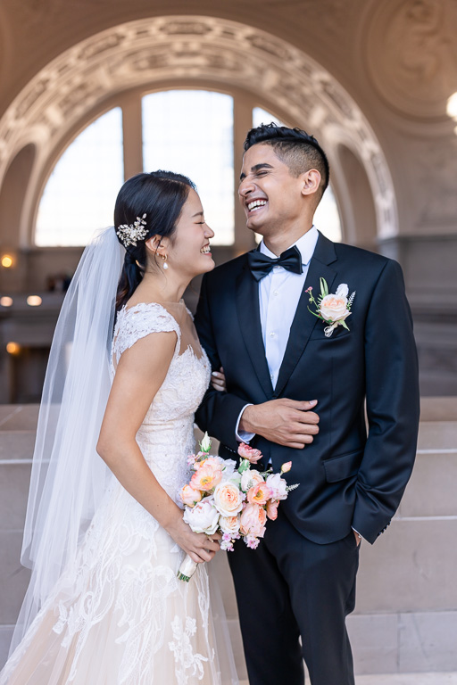 San Francisco City Hall bride and groom