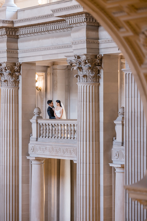portrait in wedding attire at San Francisco City Hall
