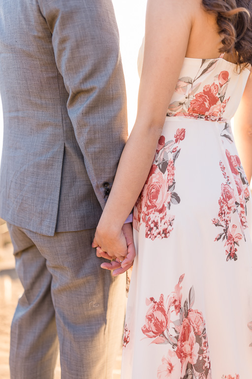 engagement photo holding hands