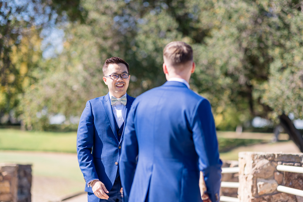 first look with two grooms