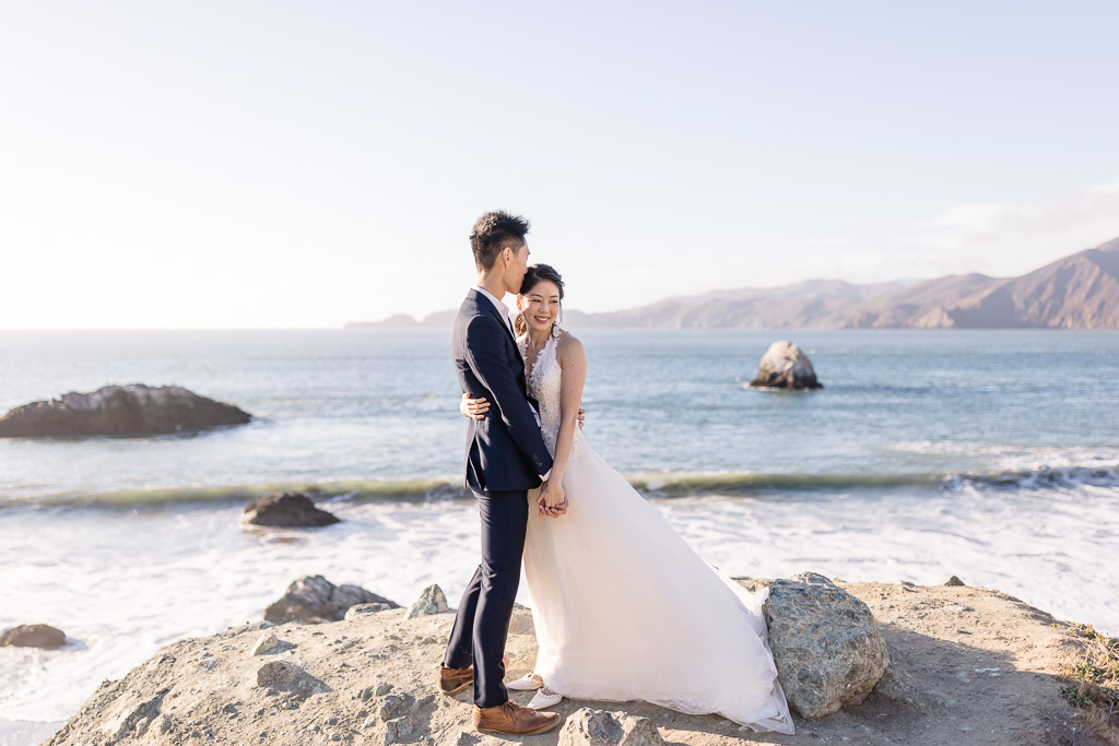 ocean rocks wedding shoot