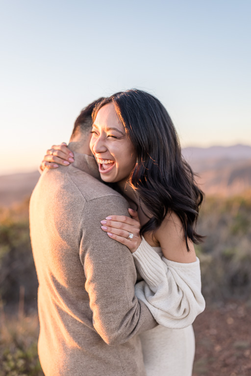 laughing engagement photo