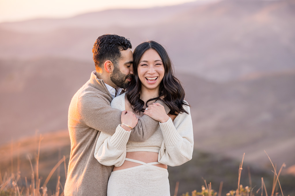 happy giggly engagement photos