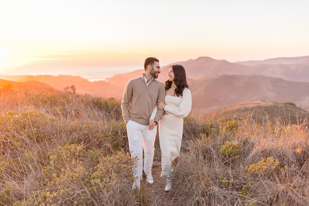 engagement photos with golden glow