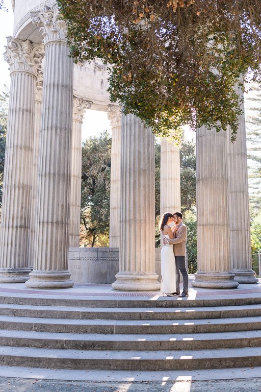 Pulgas Water Temple monument dome engagement photos