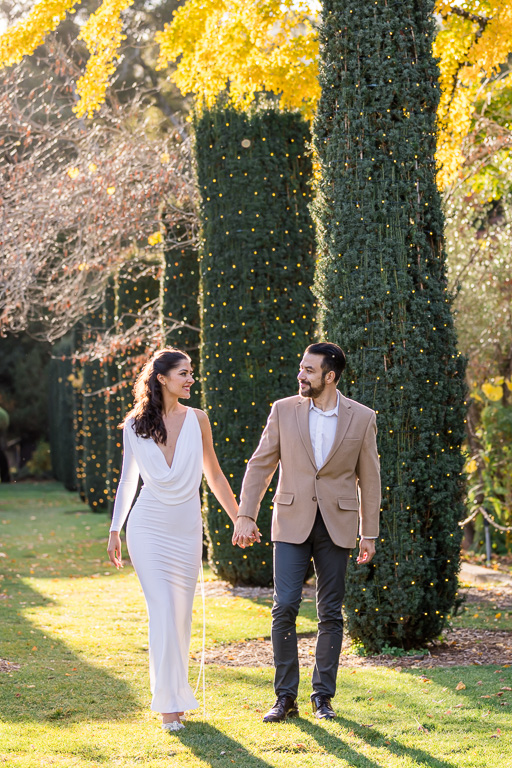 Filoli engagement shoot by the trees