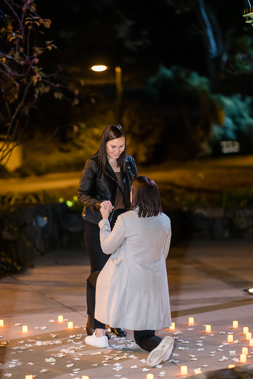surprise proposal at night