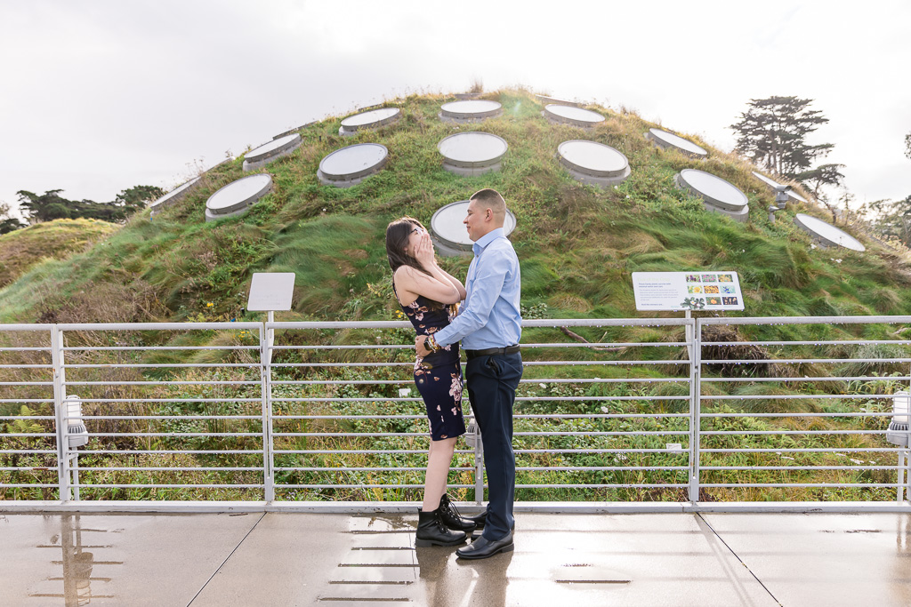 engagement photos on Cal Academy living roof
