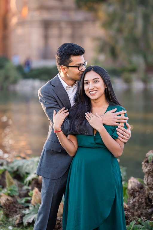 engagement photos at the Palace of Fine Arts