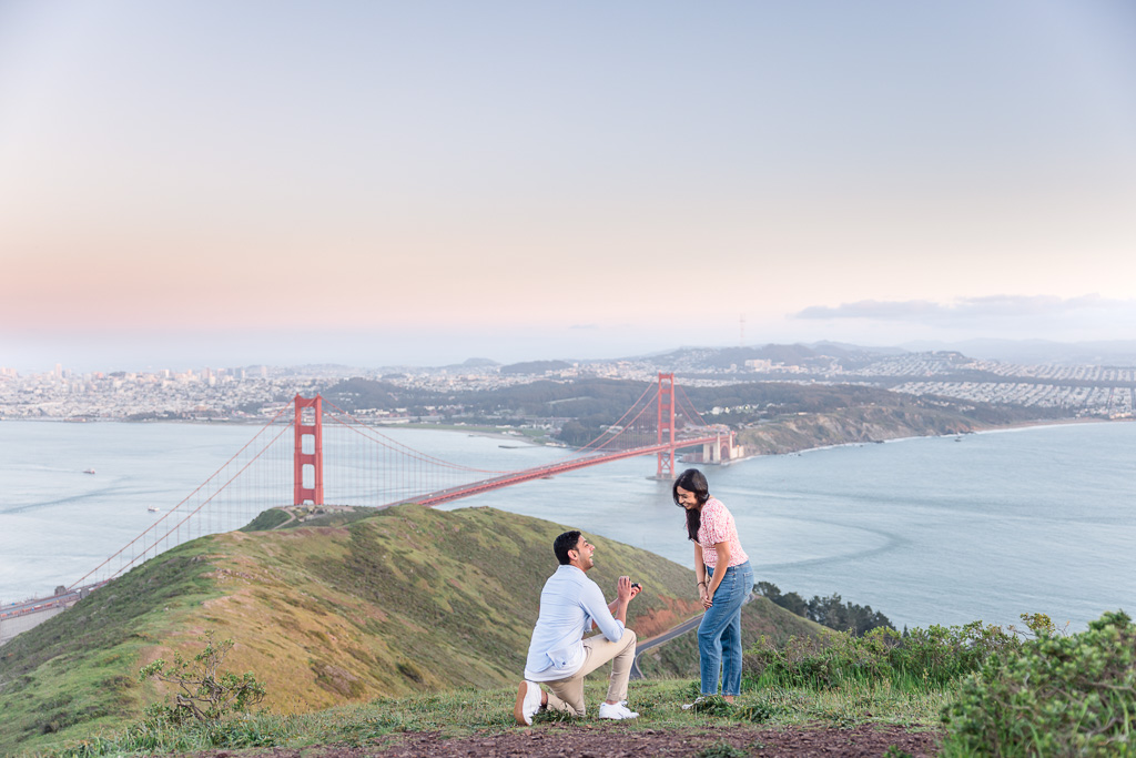 San Francisco sunset view surprise proposal