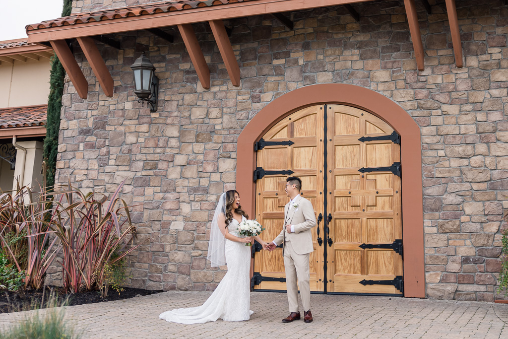 adorable moment from their Casa Real wedding first look