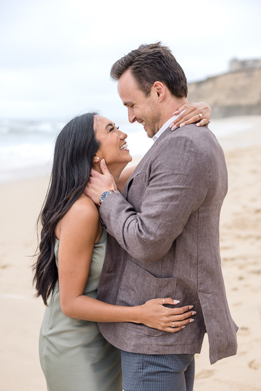 intimate engagement photo pose on the beach