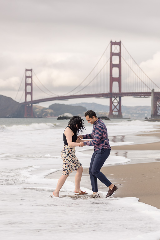 fun casual engagement photo