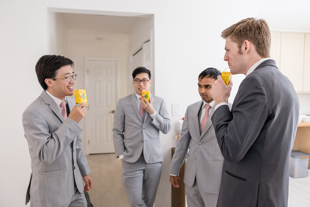 groomsmen drinking Vita Lemon Tea
