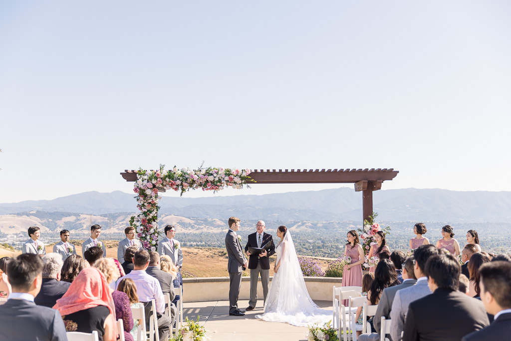 wide angle view of wedding ceremony at The Ranch at Silver Creek