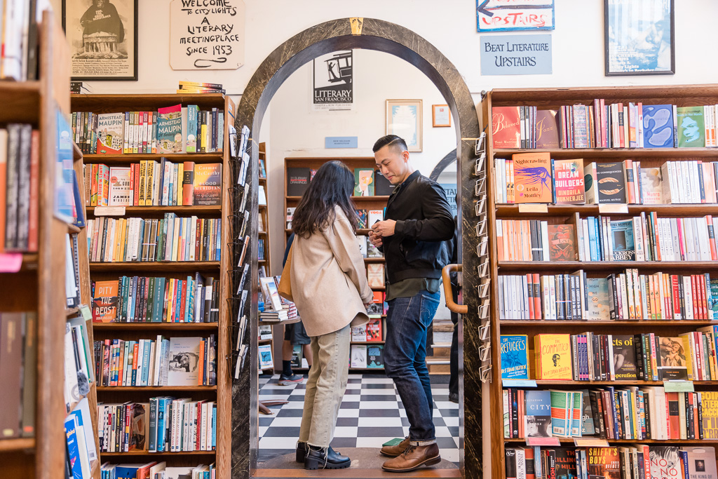 about to propose in a bookstore
