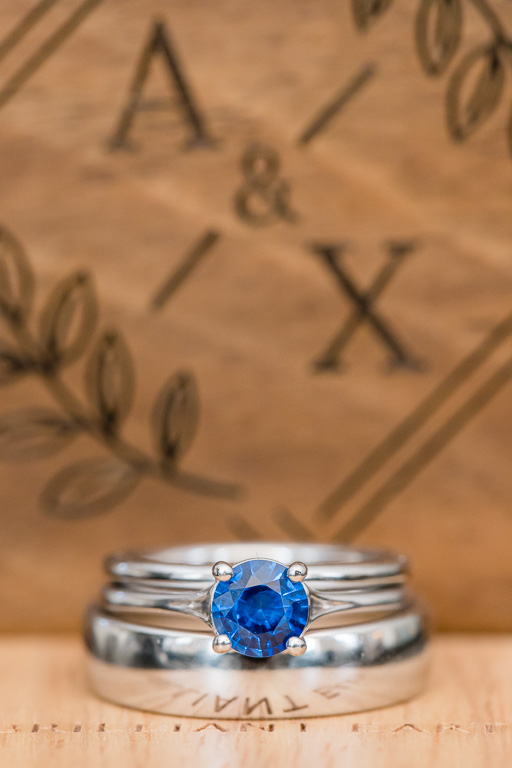 wedding rings with custom engraved box