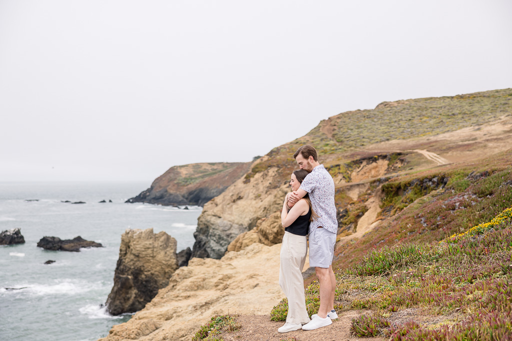 engagement photos on a foggy day