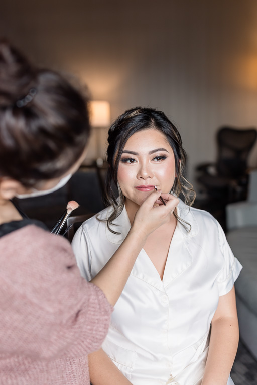 hair and makeup being done by Beauty by Chau Nguyen