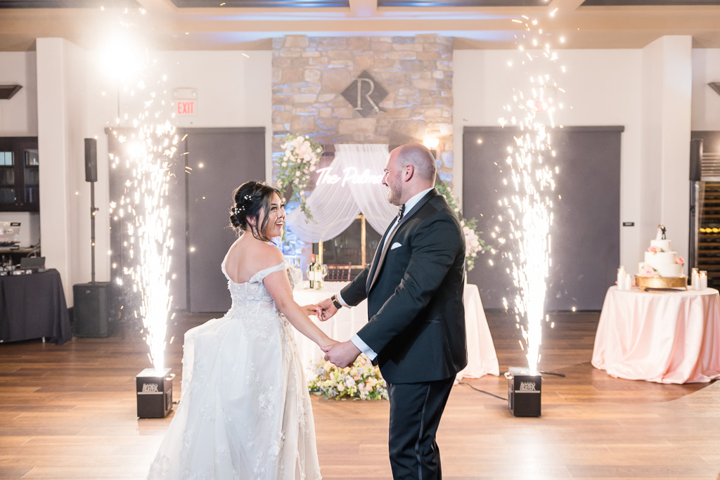 epic flameless sparklers during first dance at The Ranch at Silver Creek