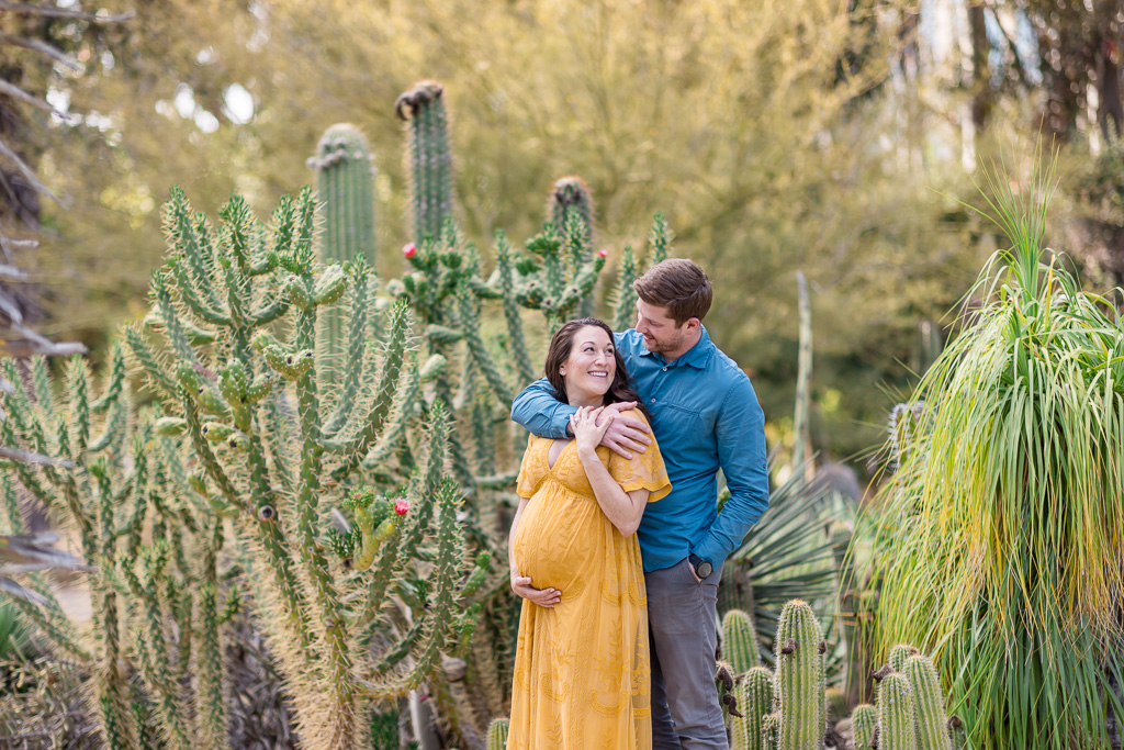 Arizona Cactus Garden golden hour maternity photos